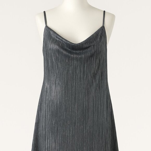 Victoria’s Secret Metallic Pleated Mini Slip Dress – Silver Gray, Size S - Picture 1 of 10